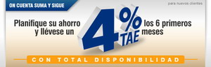 on depósito suma y sigue al 4% TAE