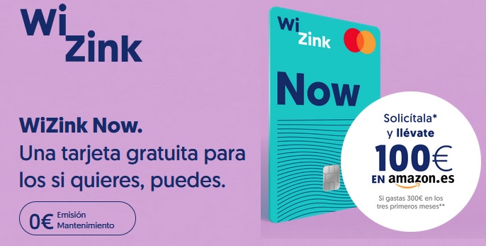 cuello enero microscópico La tarjeta de Wizink ahora te da 100€ en cheque Amazon